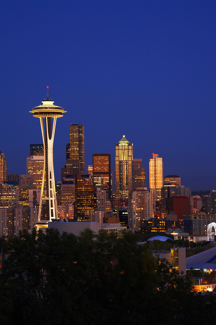 #070421-3 - Seattle Skyline at Night, Washington, USA
