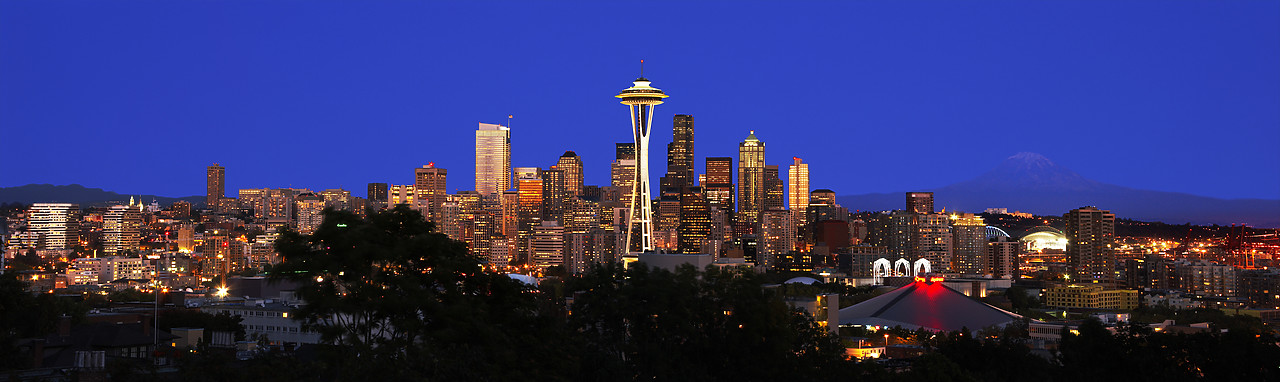 #070421-4 - Seattle Skyline at Night, Washington, USA