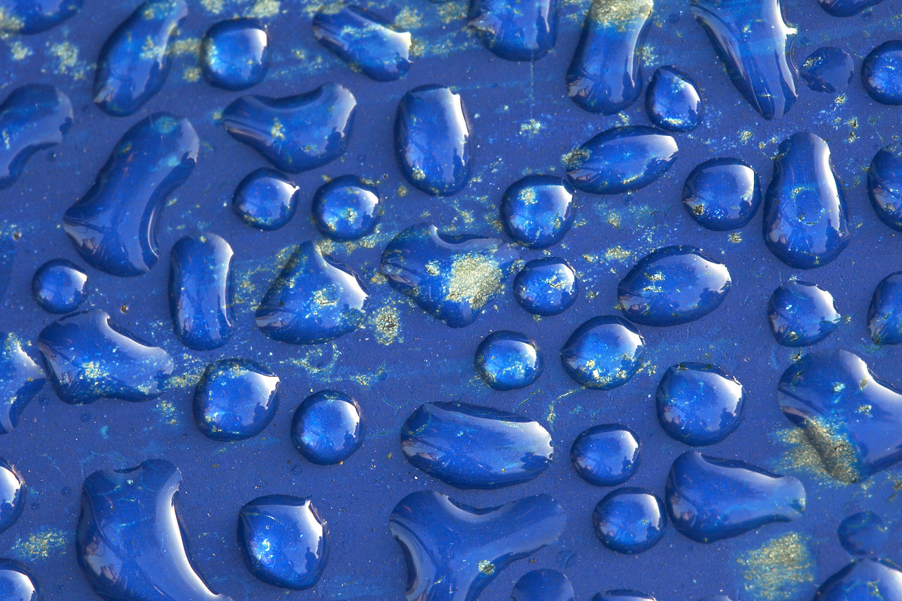 #070425-1 - Dew Droplets on Boat Close-up, Norfolk, England