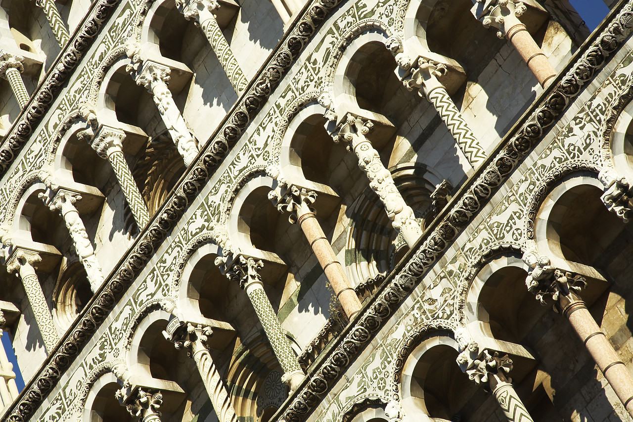 #070448-1 - Facade Detail, Church of San Michele in Foro, Lucca, Tuscany, Italy