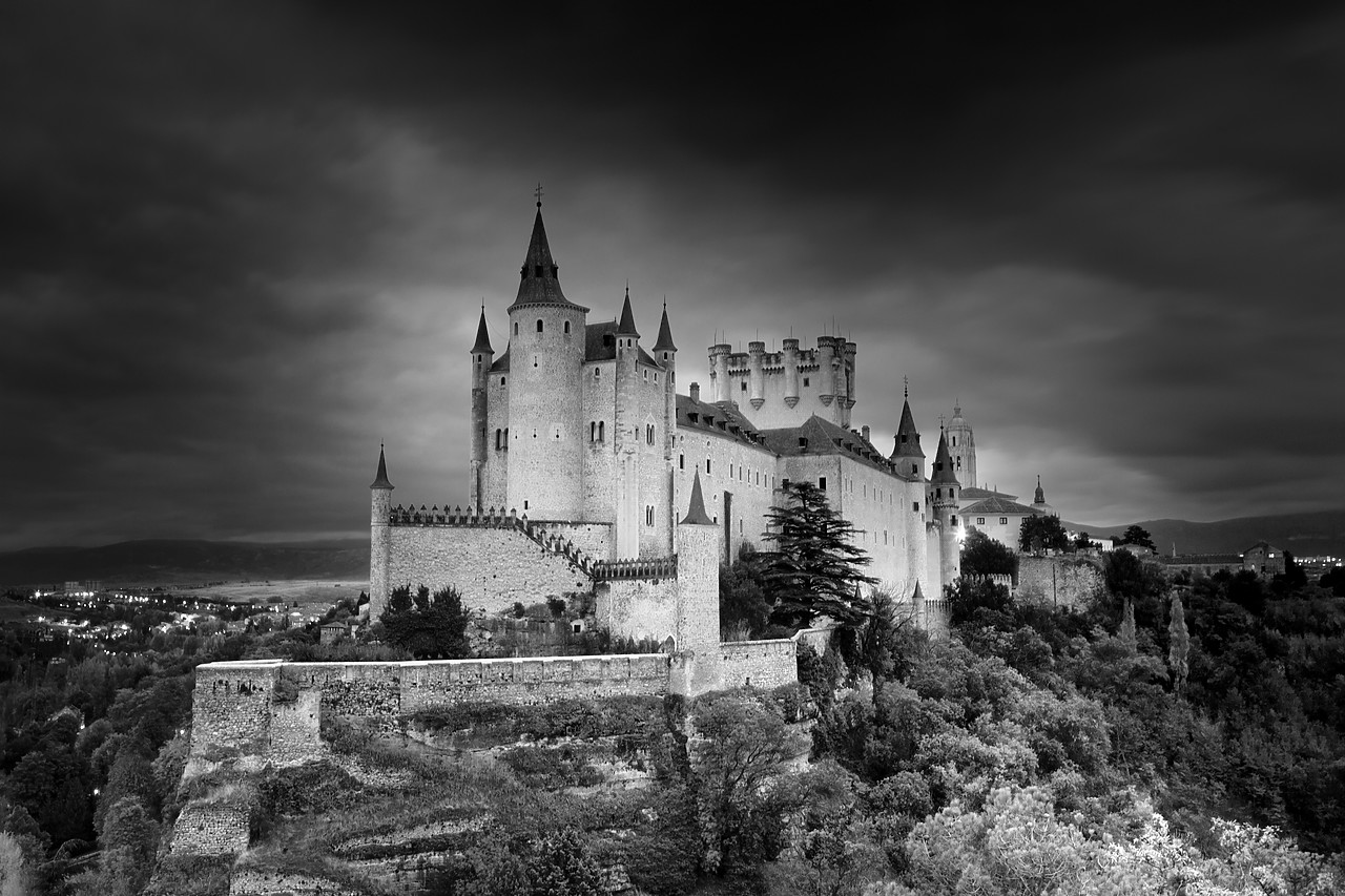 #070453-1 - Storm Clouds over Alcazar Castle, Segovia, Spain