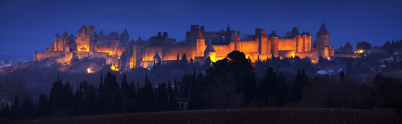 #070507-2 - Carcassonne at Night, Languedoc, France