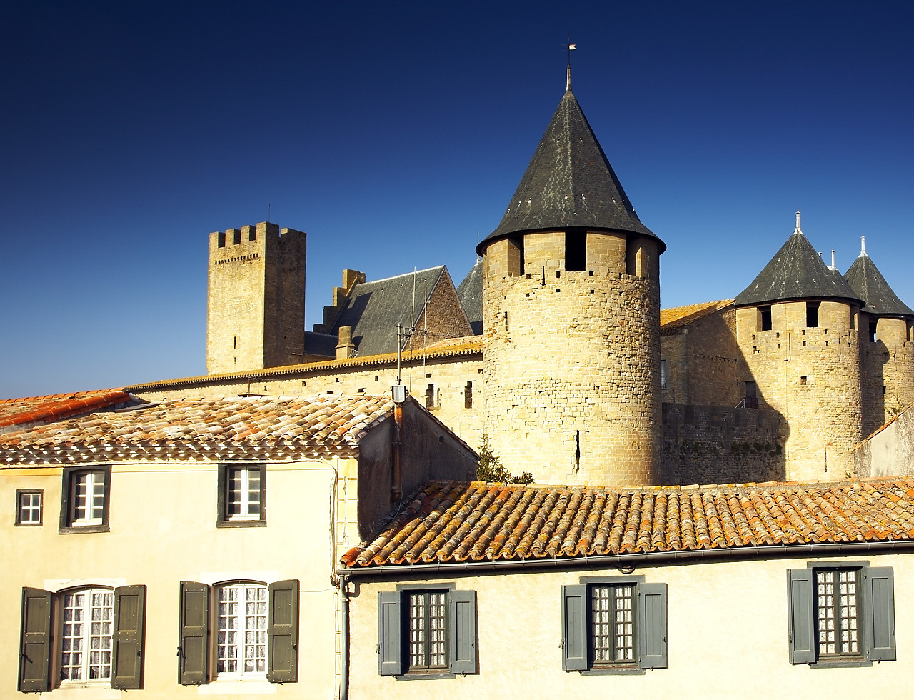 #070508-1 - Medieval Towers, Carcassonne, Languedoc, France
