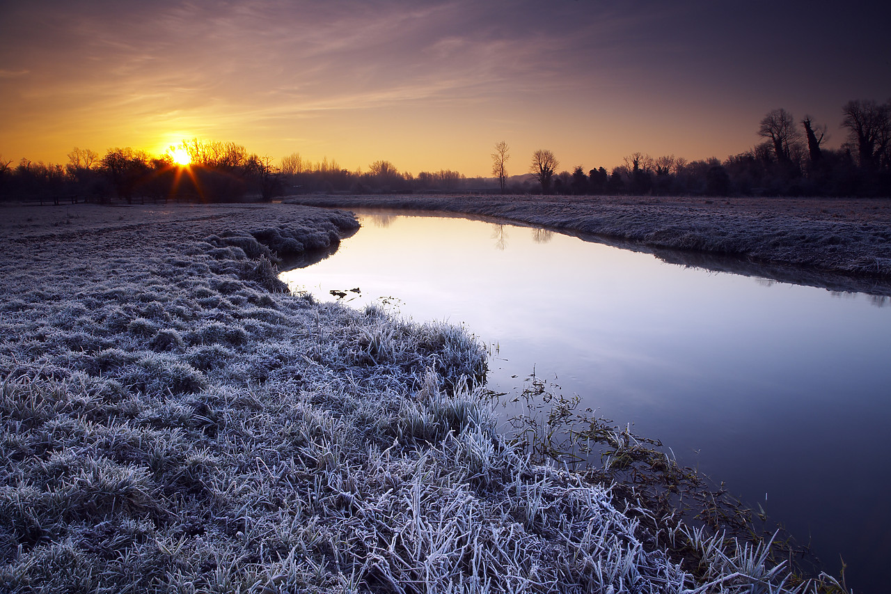 #080028-1 - River Yare at Sunrise in Frost, Norwich, Norfolk, England