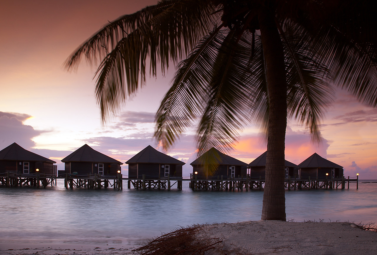 #080048-1 - Water Villas at Sunset, Kuredu, Maldives