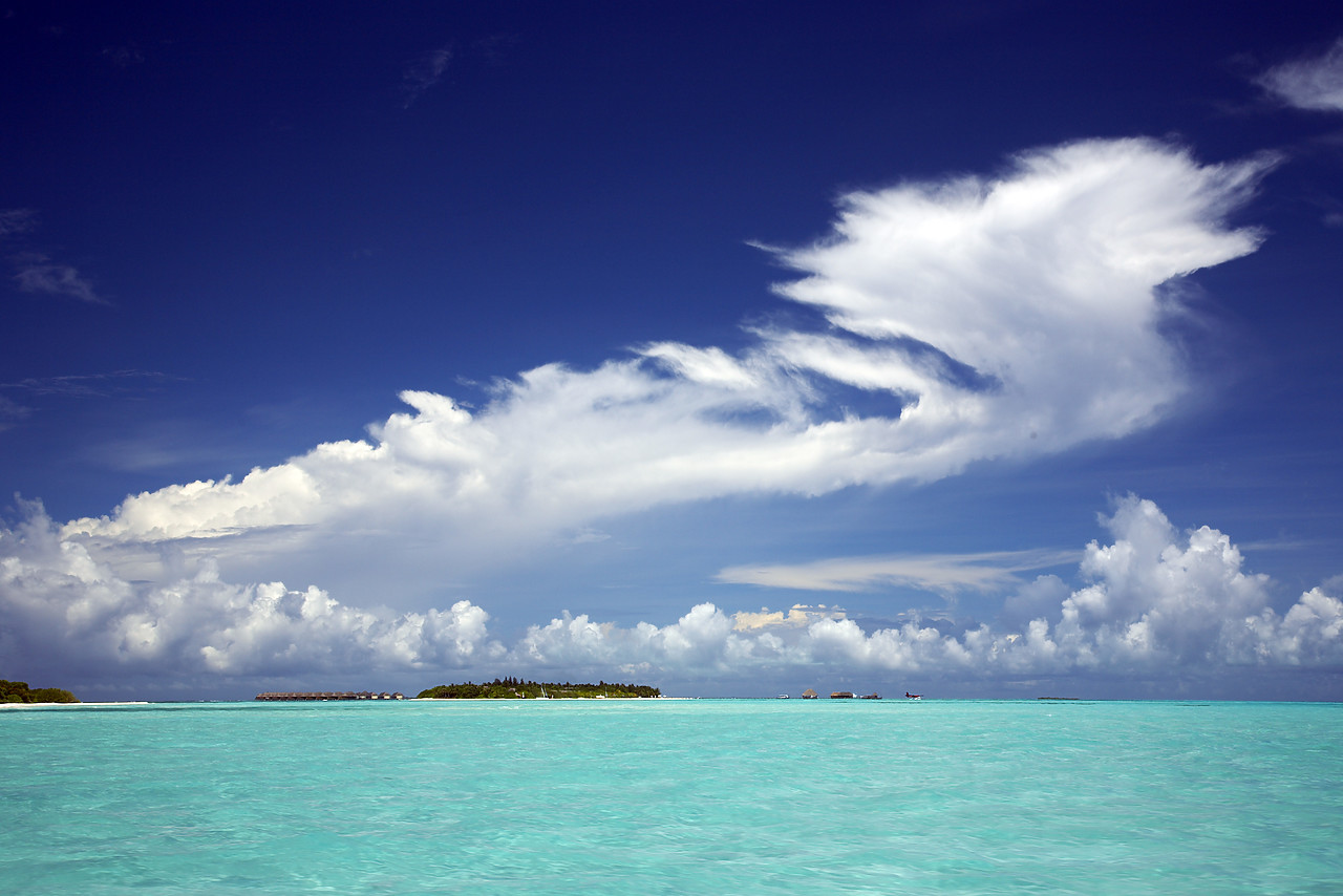 #080062-1 - Cloudscape over Turquiose Sea, Maldives