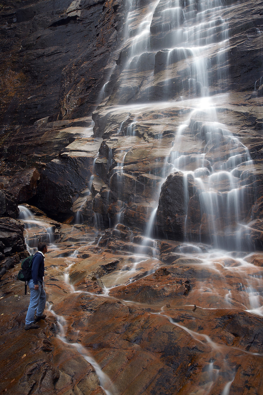 #080336-2 - Person at Arethusa Falls, Crawford Notch,New Hampshire, USA