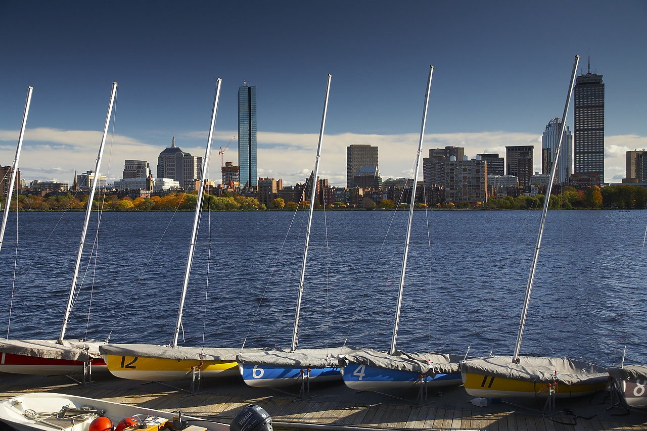 #080374-1 - Sailboats along  the Charles RIver. Boston, Massachusetts, USA