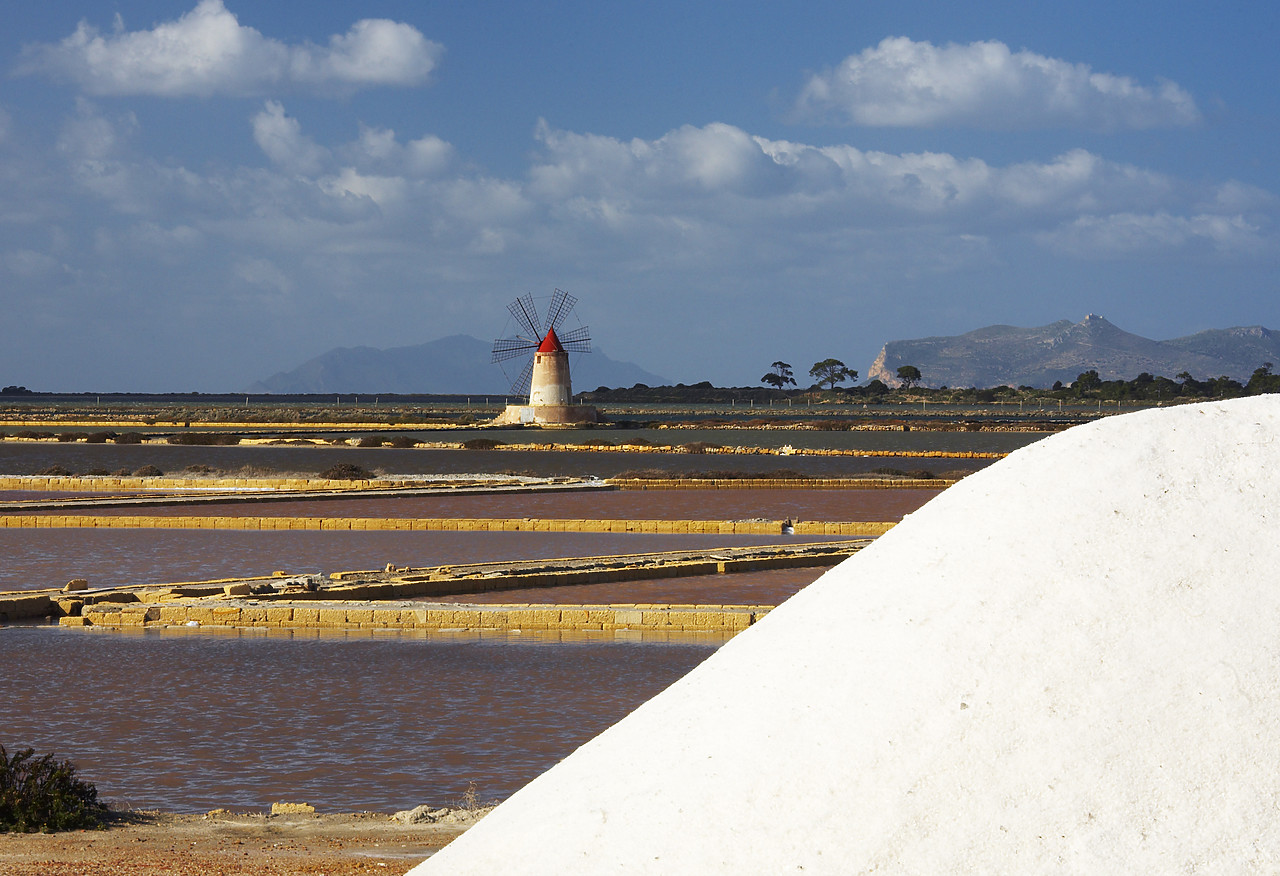 #080421-1 - Windmill at Infersa Salt Pans, Marsala, Sicily, Italy