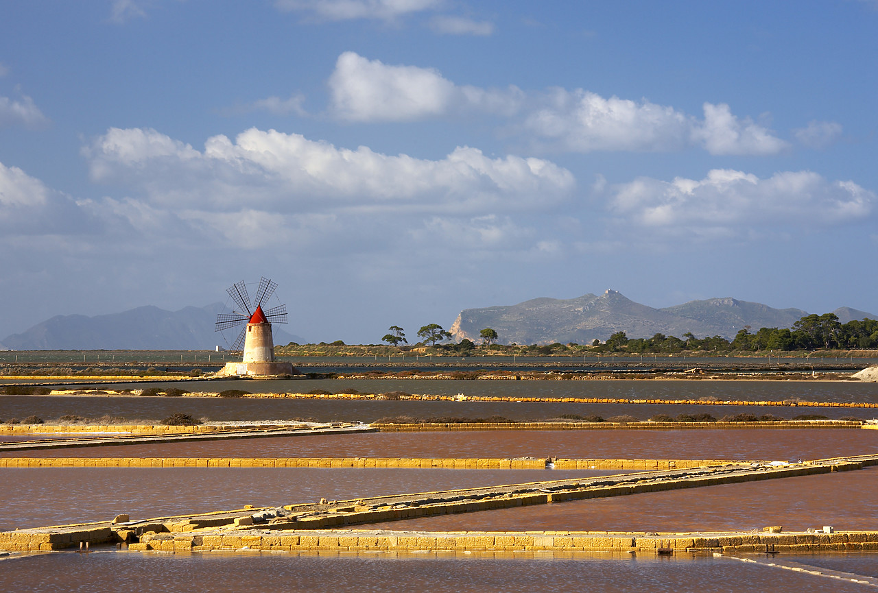 #080423-1 - Windmill at Infersa Salt Pans, Marsala, Sicily, Italy