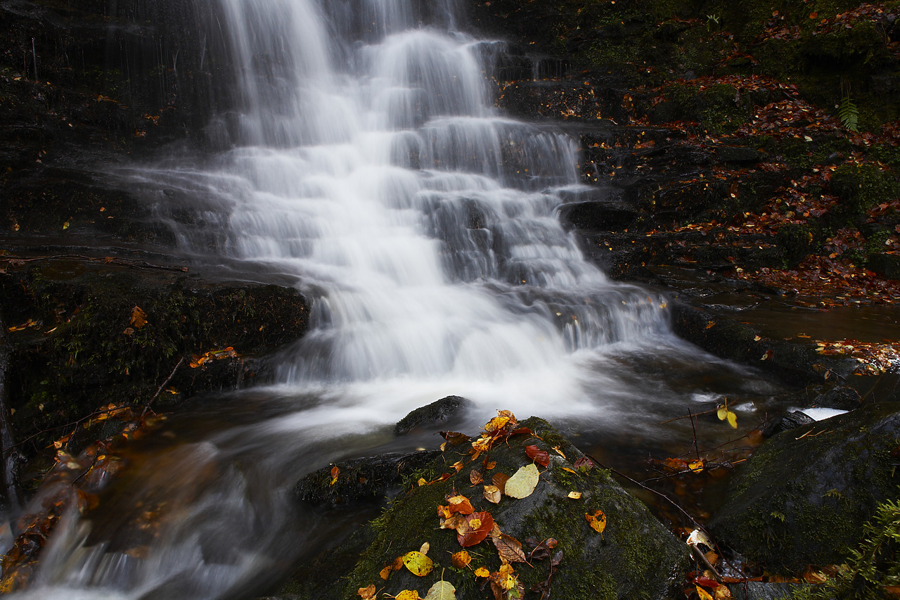 #080466-1 - Cascading Waterfall, Birks of Aberfeldy, Tayside Region, Scotland