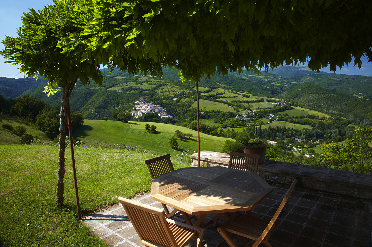 #090106-1 - Terrace View over Preci, Valnerina, Umbria, Italy
