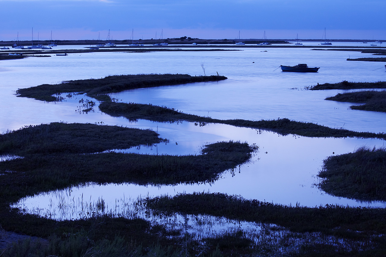 #090164-1 - Salt Marshes & Boat, Brancaster Staithe, Norfolk, England