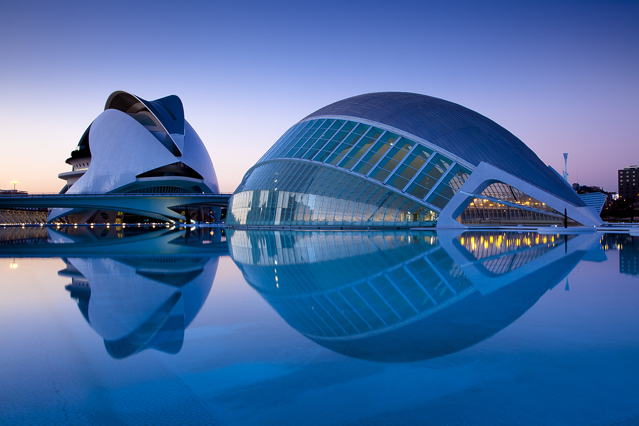 #100022-1 - The Hemisferic & Palau de les Artes Reina Sofia Opera House, City of Arts & Sciences, Valencia, Spain