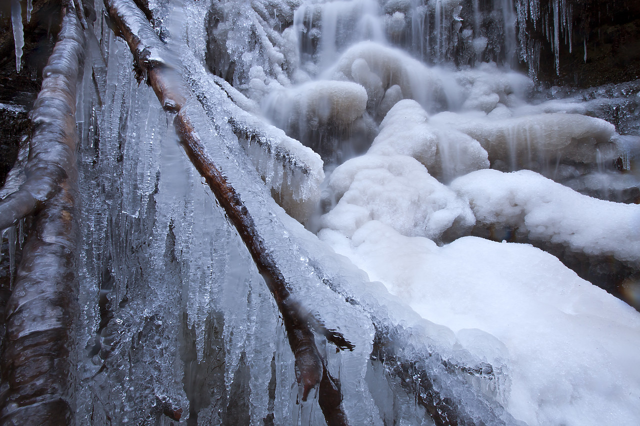 #100053-1 - Waterfall in Winter, The Birks of Aberfeldy, Tayside Region, Scotland