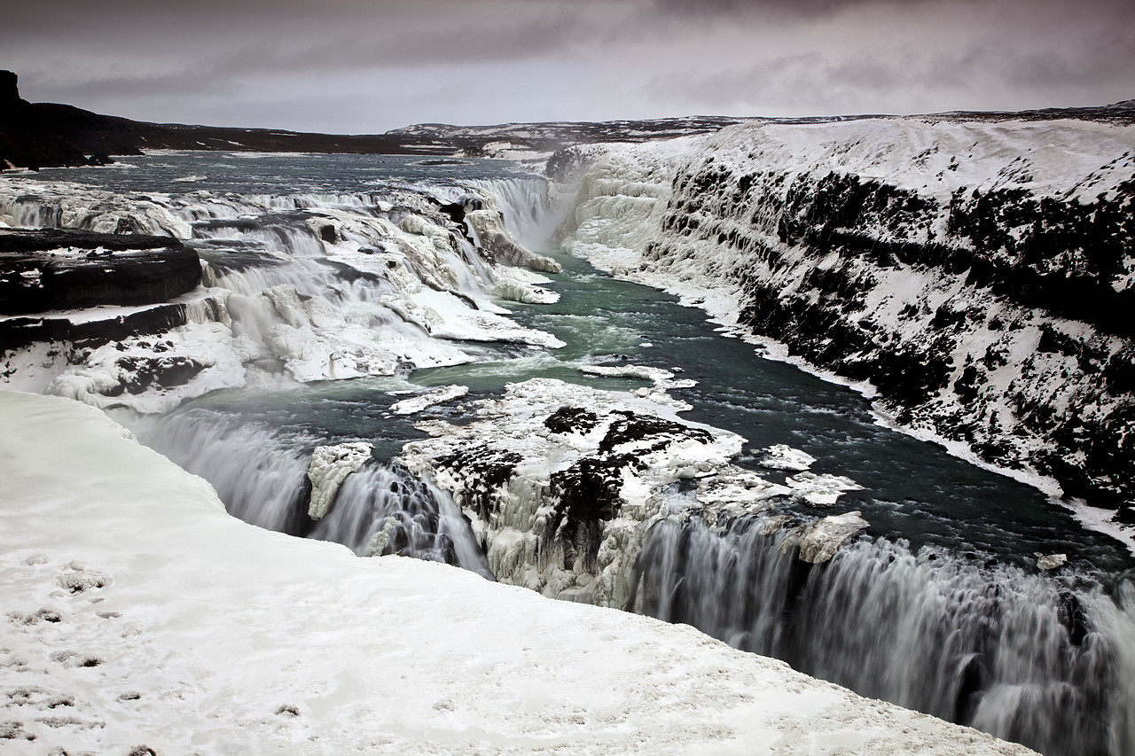 #100070-1 - Gullfoss (Europe's Largest Waterfall) in Winter, Iceland