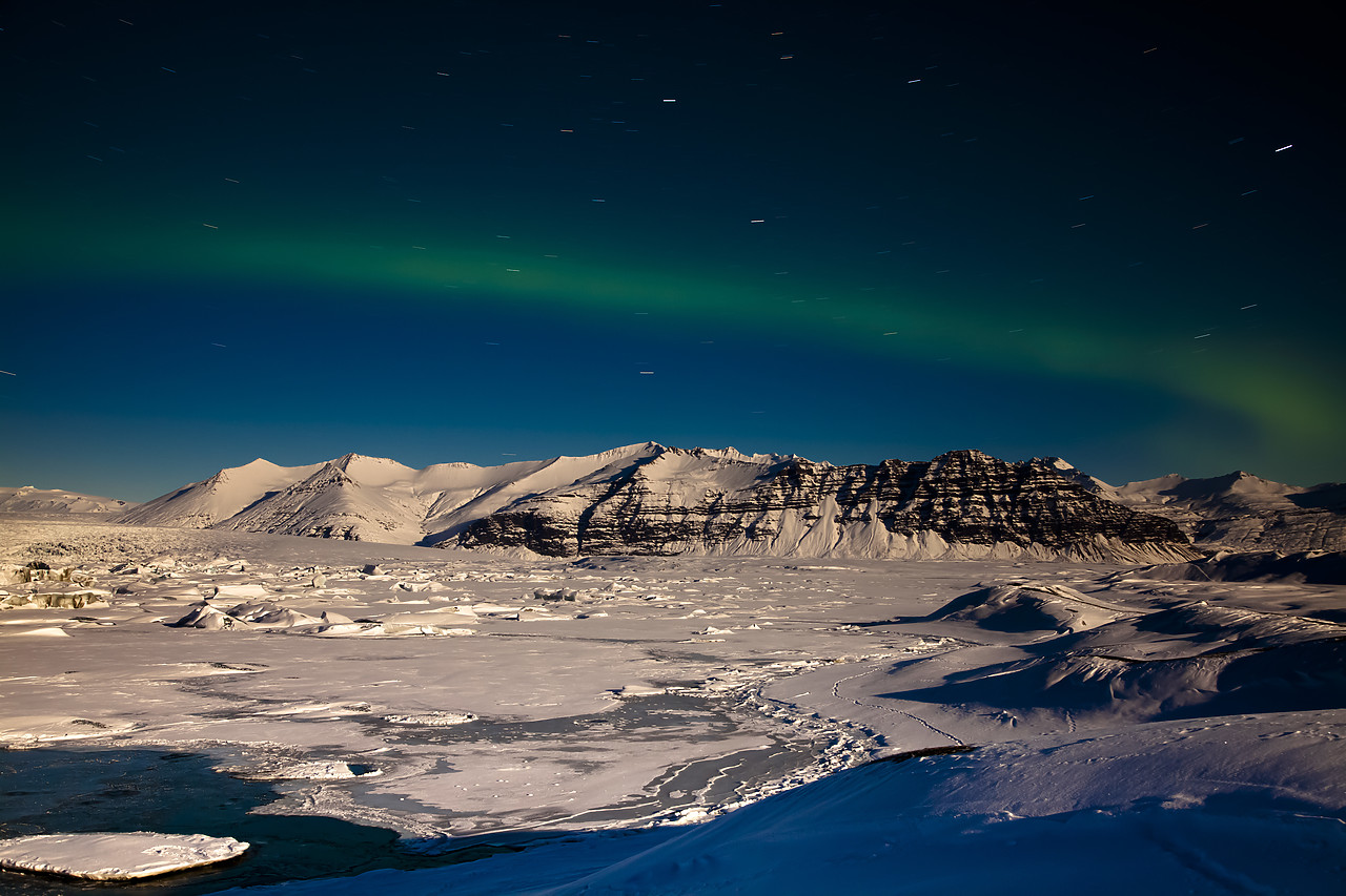 #100101-1 - Northern Lights at Jškuls‡rl—n, Iceland