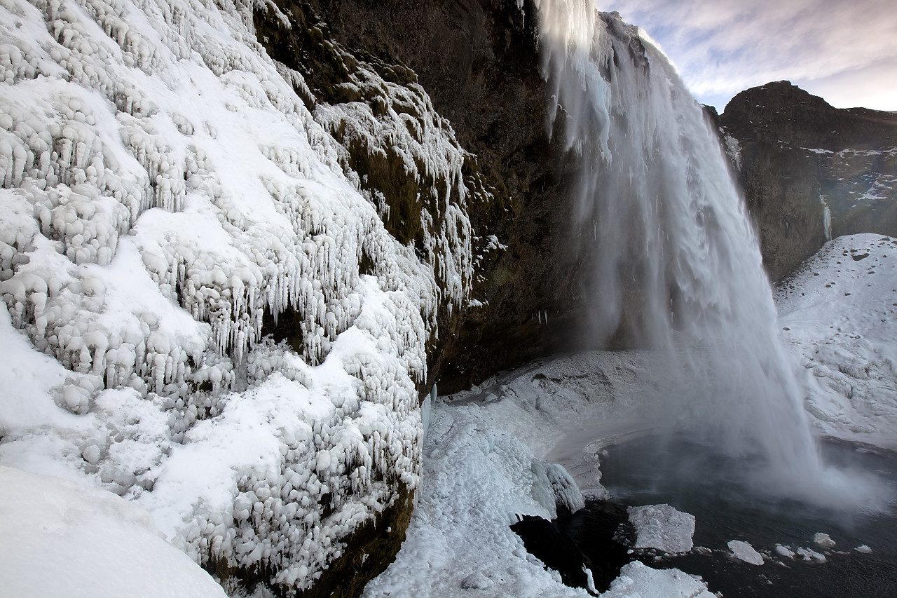 #100125-1 - Seljalandsfoss Waterfall in Winter, Iceland