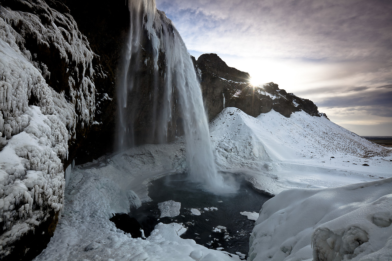 #100126-2 - Seljalandsfoss Waterfall in Winter, Iceland