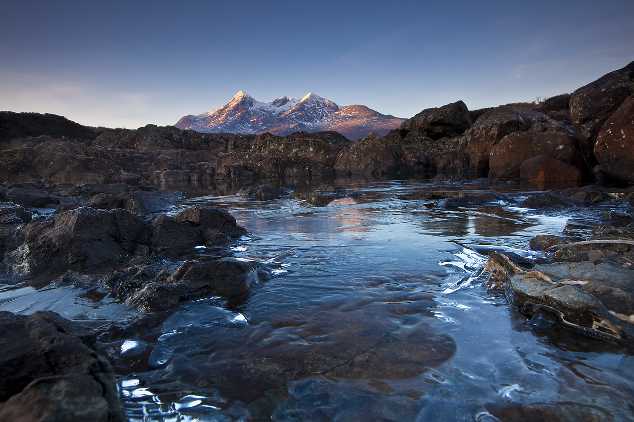 #100136-1 - The Cuillin Hills in Winter, Sligachan, Isle of Skye, Highland Region, Scotland