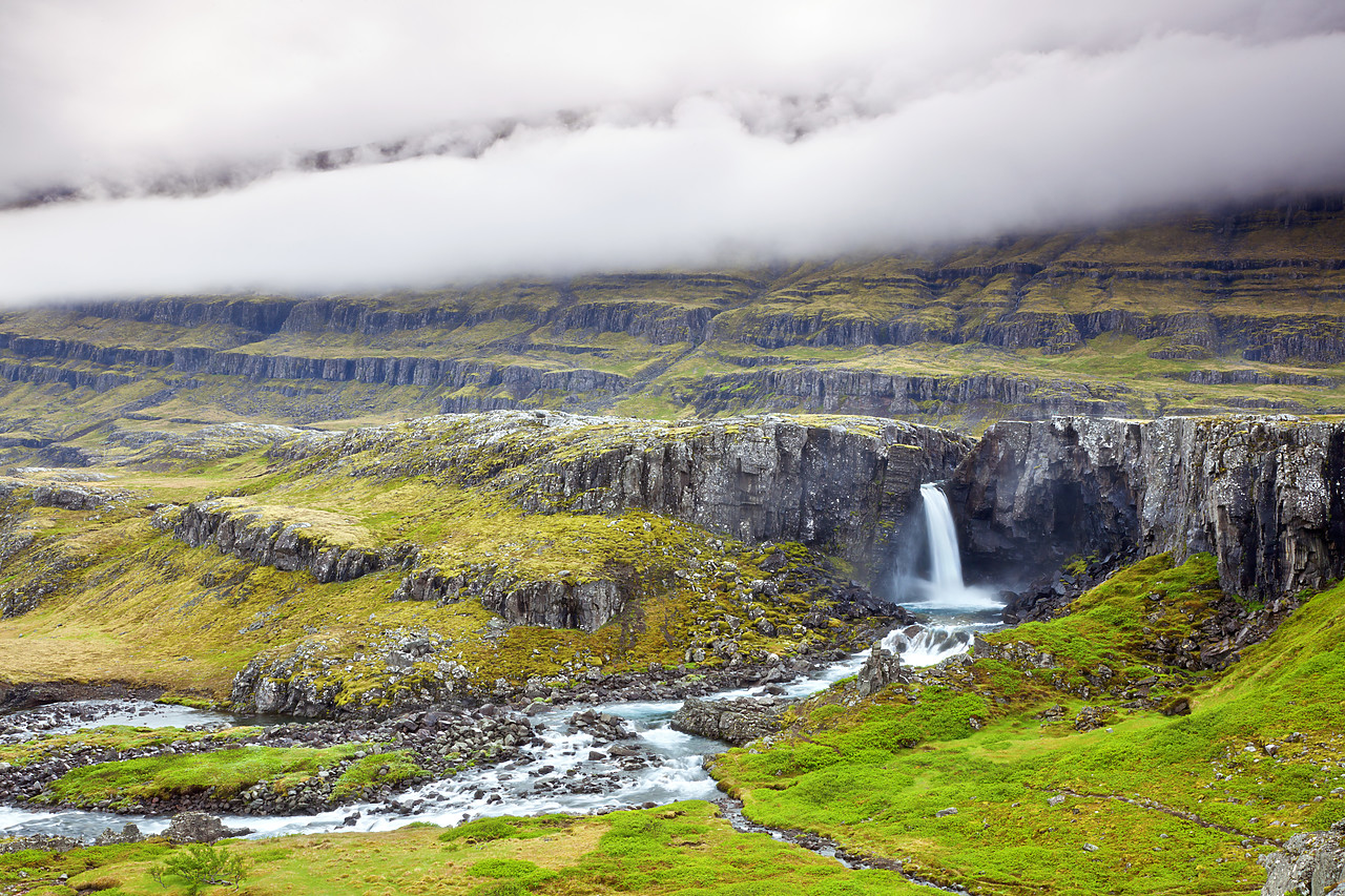 #100272-1 - Eastfjords Waterfall, Eastern Iceland