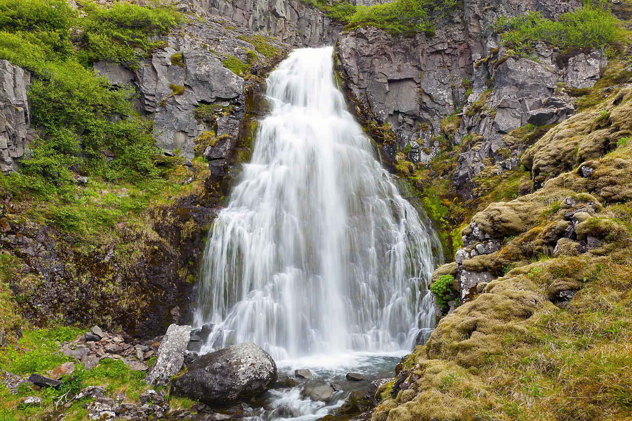 #100289-1 - Cascading Waterfall, Iceland