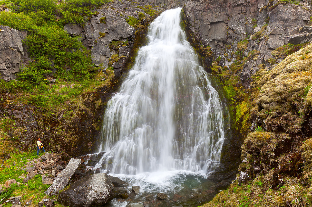 #100289-2 - Cascading Waterfall, Iceland