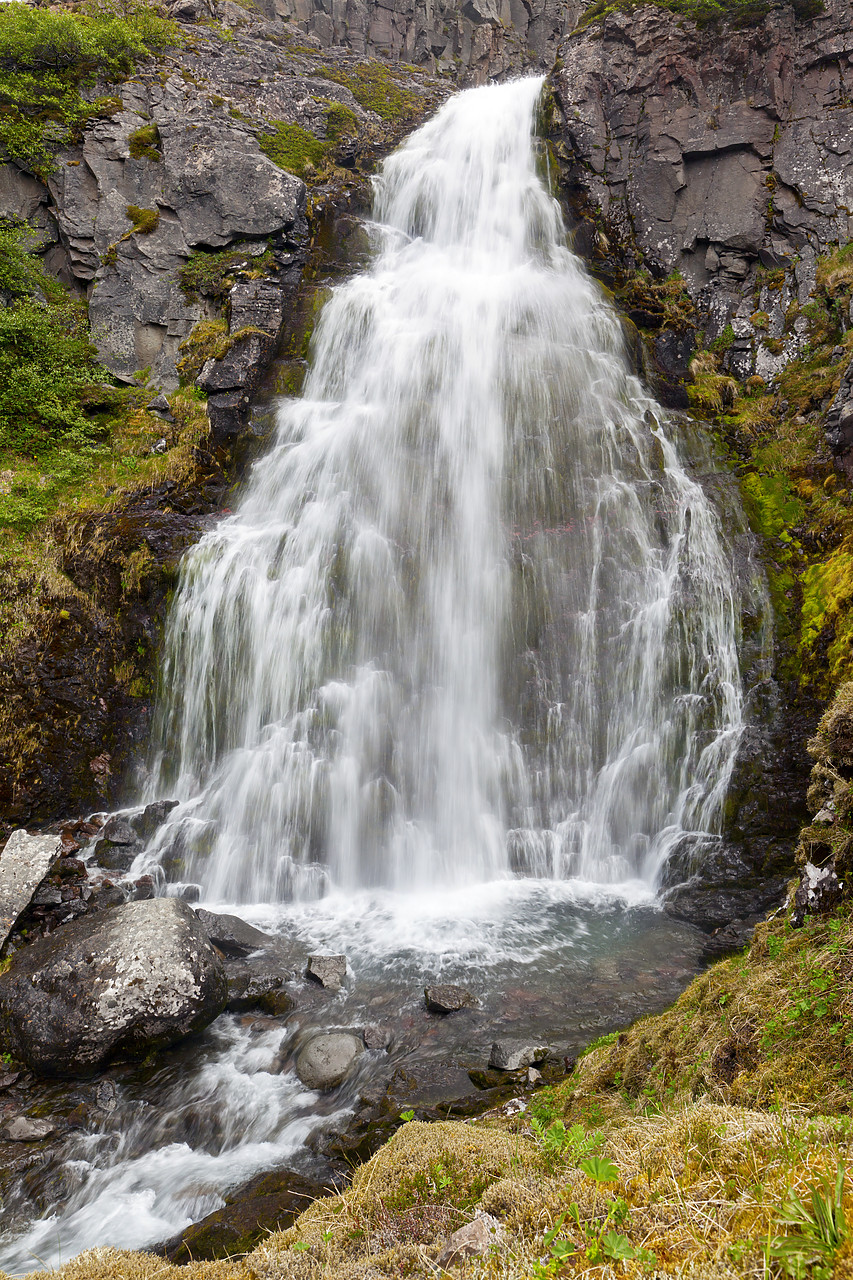 #100289-3 - Cascading Waterfall, Iceland