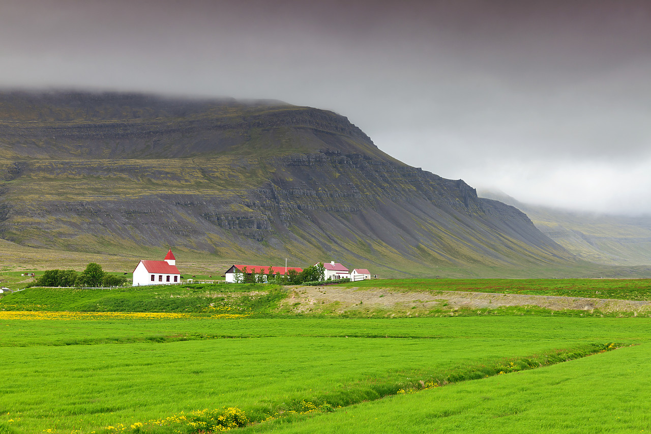 #100299-1 - Church & Farm, Iceland