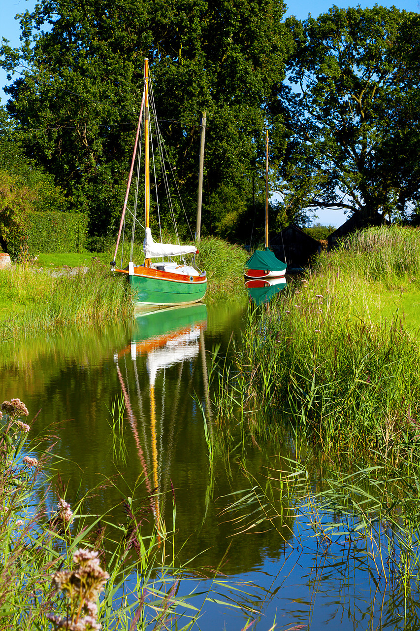 #100340-1 - Sailboat Reflections, Hickling Broad, Norfolk Broads National Park, Norfolk, England