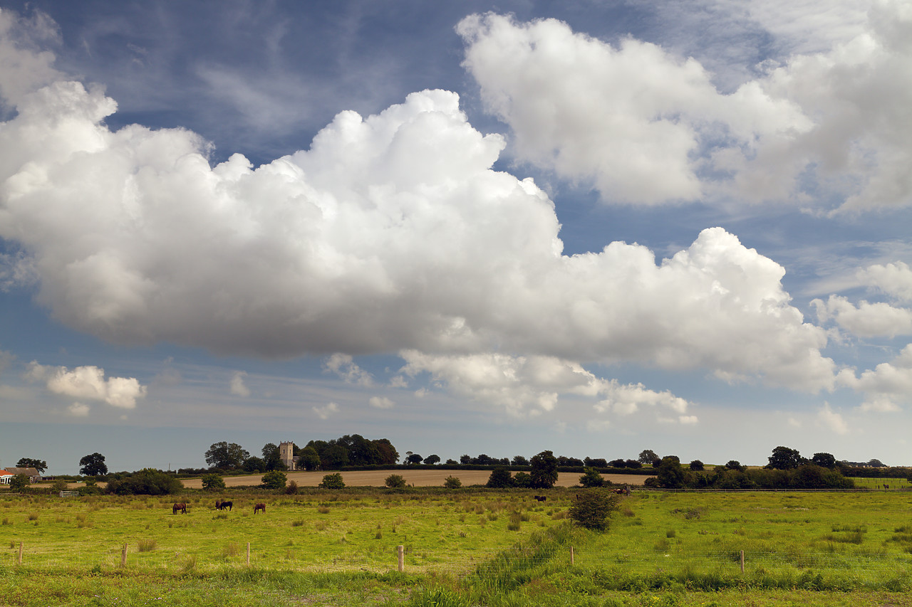 #100345-1 - Cloudscape over Thurne Church, Thurne, Norfolk, England