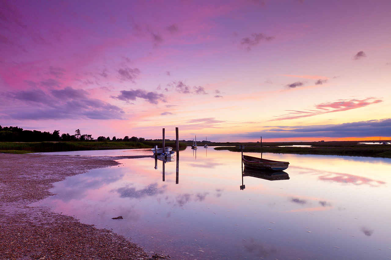 #100363-1 - Sunset Reflections, Brancaster Harbour, Norfolk, England