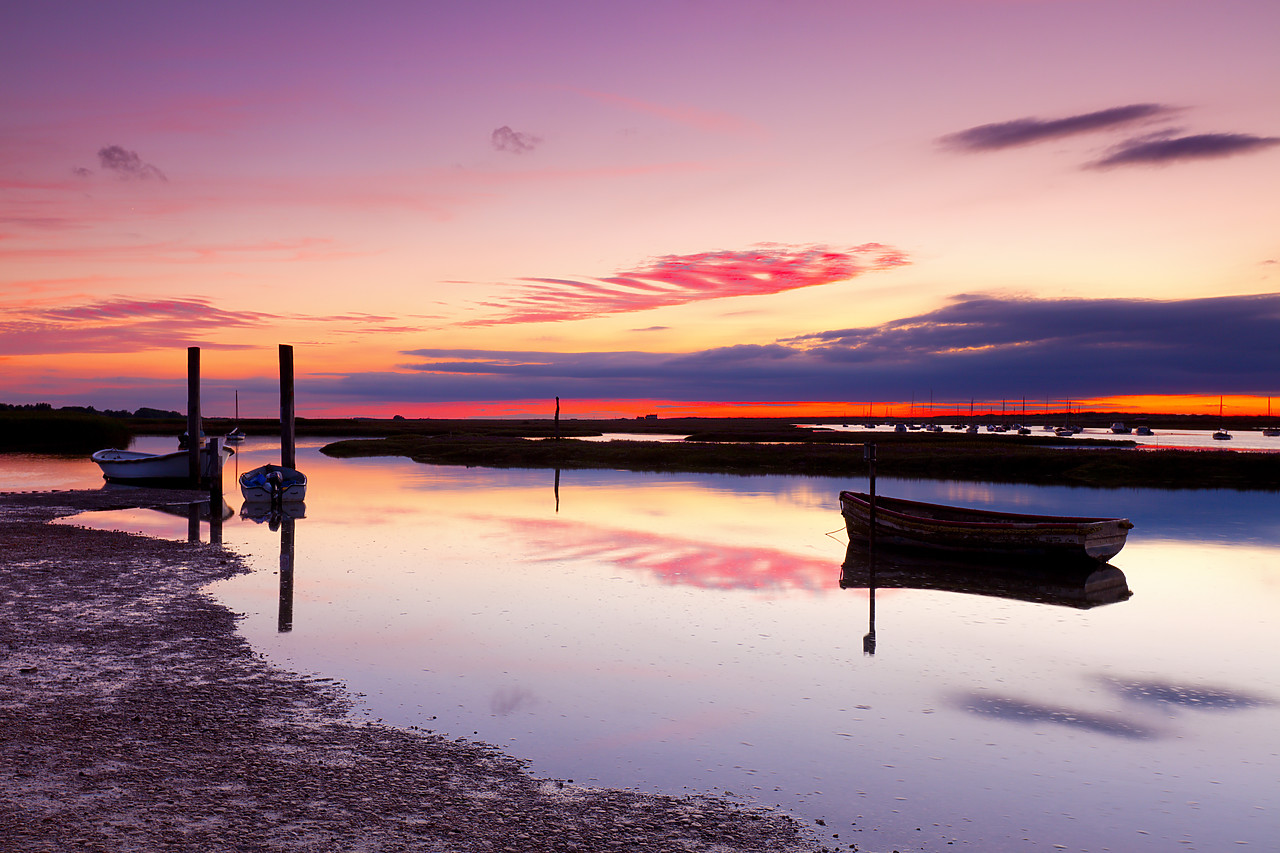 #100364-1 - Sunset Reflections, Brancaster Harbour, Norfolk, England