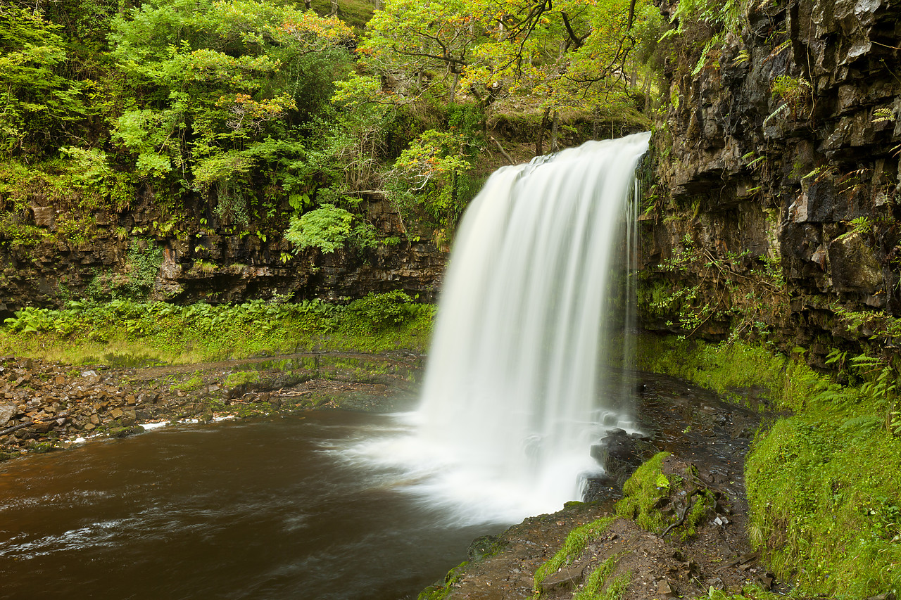 #100371-1 - Sgwd yr Eira Waterfall, River Hepste, Ystradfellte, Brecon Beacons National Park, Wales