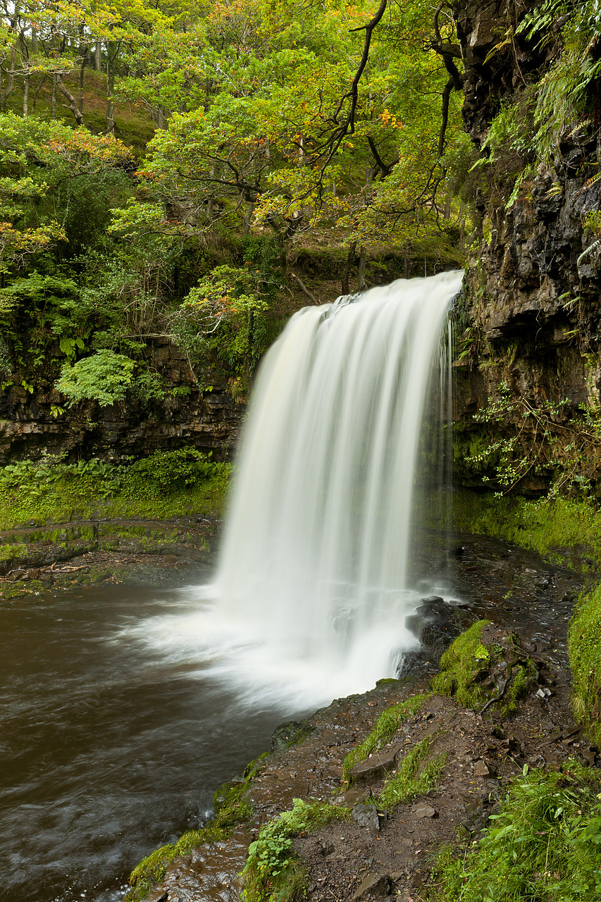 #100371-2 - Sgwd yr Eira Waterfall, River Hepste, Ystradfellte, Brecon Beacons National Park, Wales