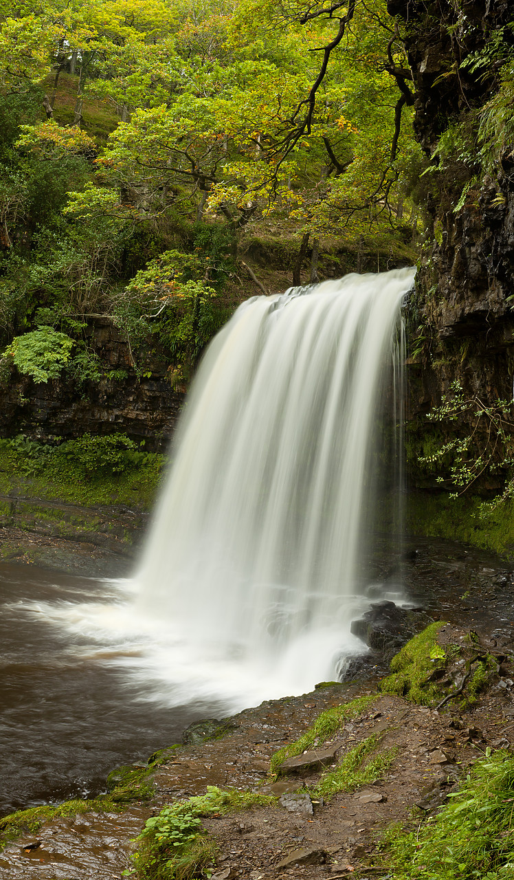 #100371-3 - Sgwd yr Eira Waterfall, River Hepste, Ystradfellte, Brecon Beacons National Park, Wales