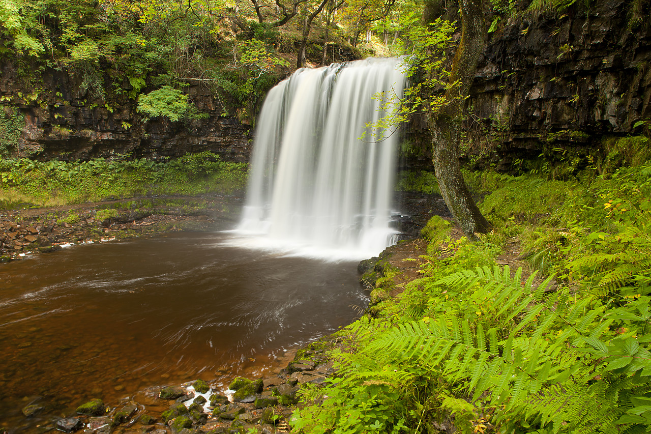 #100372-1 - Sgwd yr Eira Waterfall, River Hepste, Ystradfellte, Brecon Beacons National Park, Wales