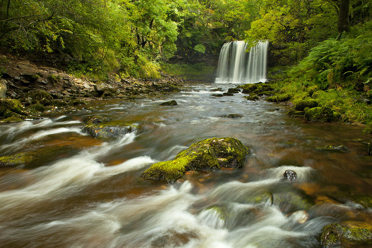 #100373-1 - Sgwd yr Eira Waterfall, River Hepste, Ystradfellte, Brecon Beacons National Park, Wales