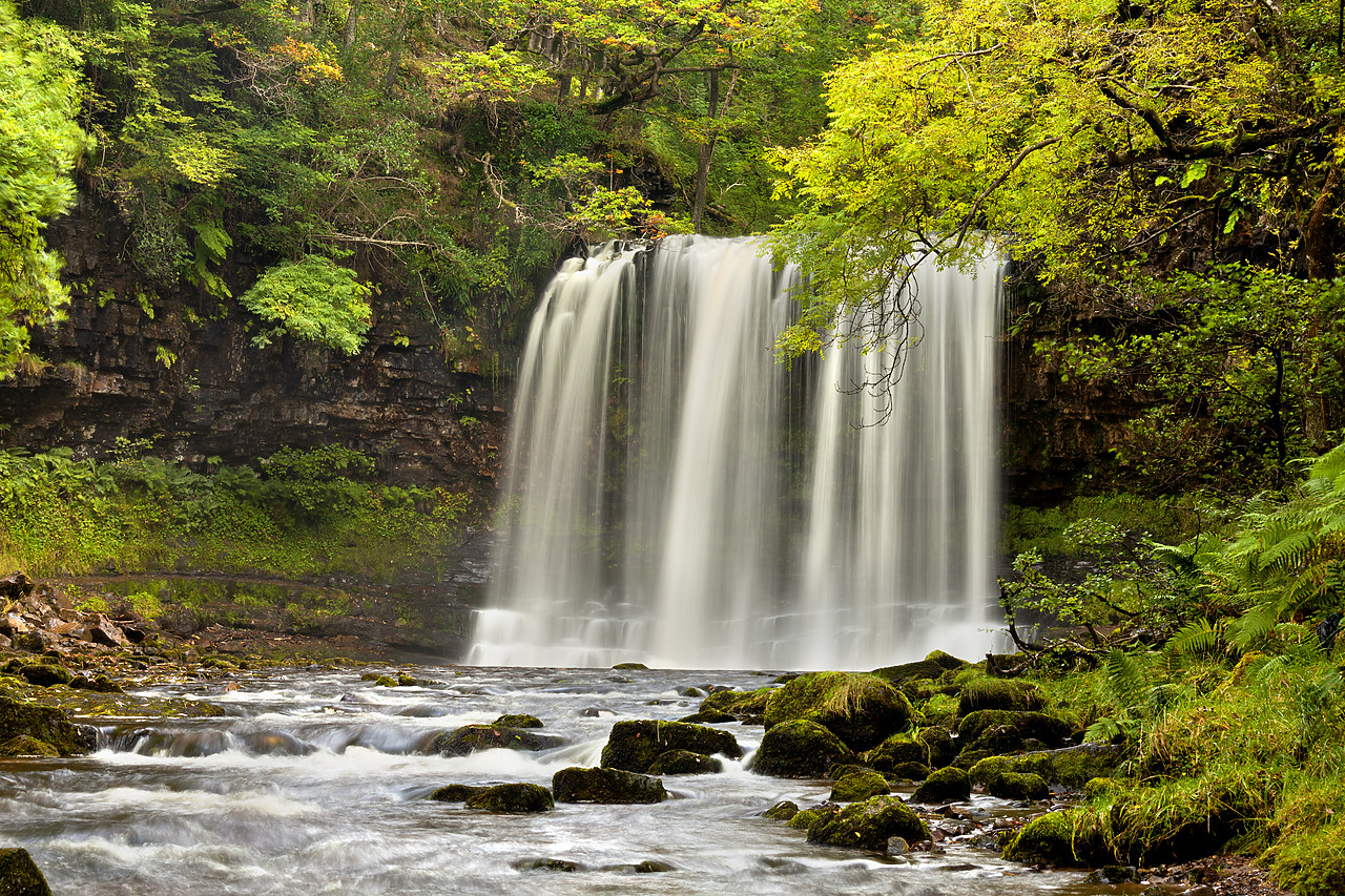 #100374-1 - Sgwd yr Eira Waterfall, River Hepste, Ystradfellte, Brecon Beacons National Park, Wales