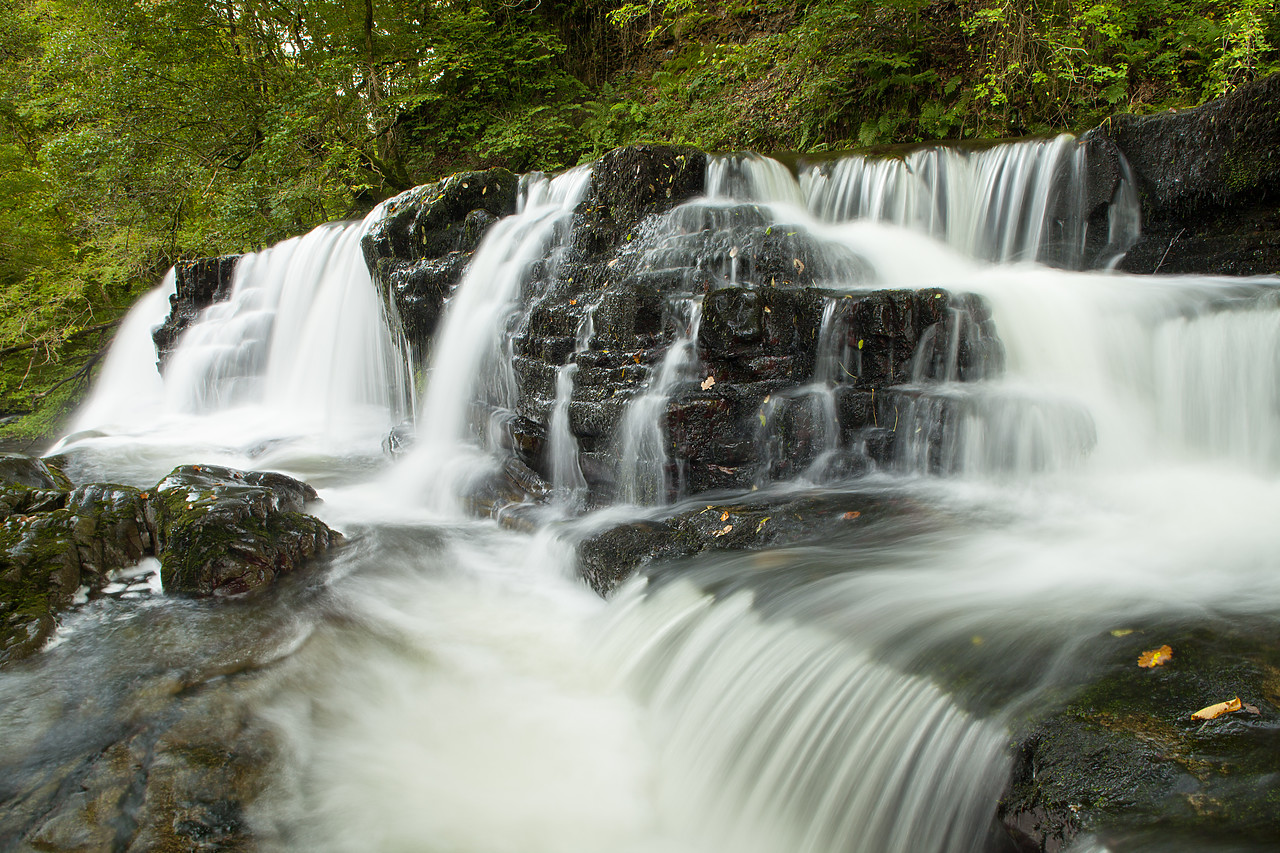 #100376-1 - Sgwd y Pannwr Waterfall, River Mellte, Ystradfellte, Brecon Beacons National Park, Wales