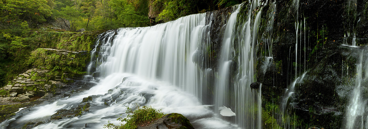 #100378-1 - Sgwd Isaf Clun-Gwyn Waterfall, River Hepste, Ystradfellte, Brecon Beacons National Park, Wales