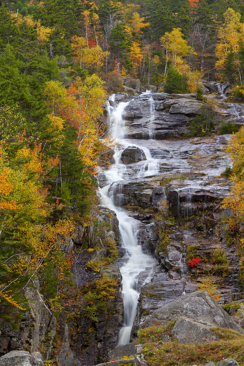 #100418-1 - Silver Cascade in Autumn, Crawford Notch, New Hampshire, USA