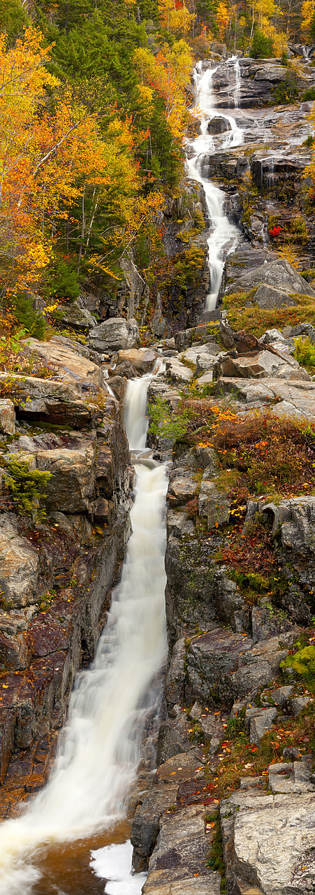 #100420-1 - Silver Cascade in Autumn, Crawford Notch, New Hampshire, USA
