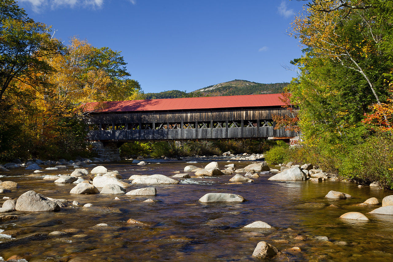 #100432-1 - Albany Covered Bridge in Autumn, White Mountains, New Hampshire, USA