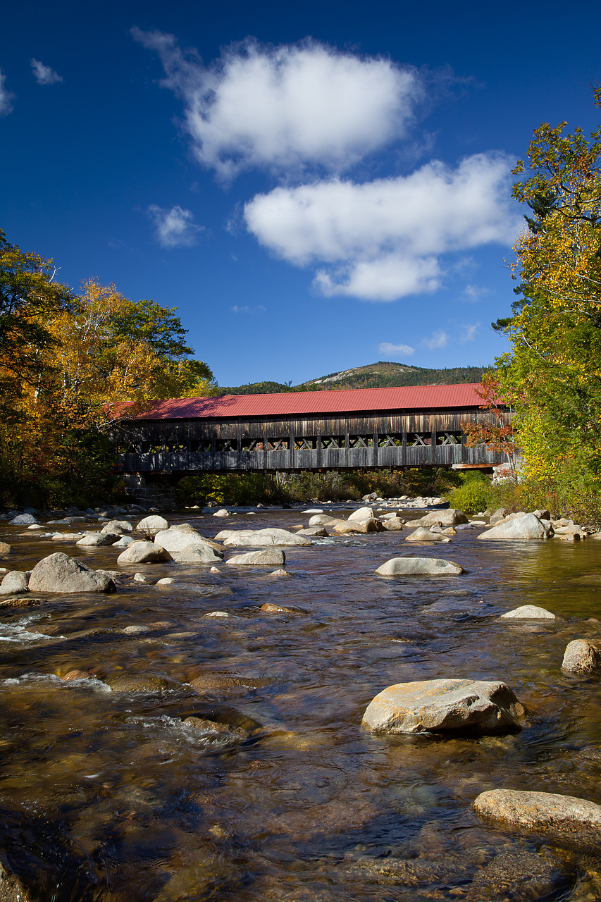 #100432-2 - Albany Covered Bridge in Autumn, White Mountains, New Hampshire, USA