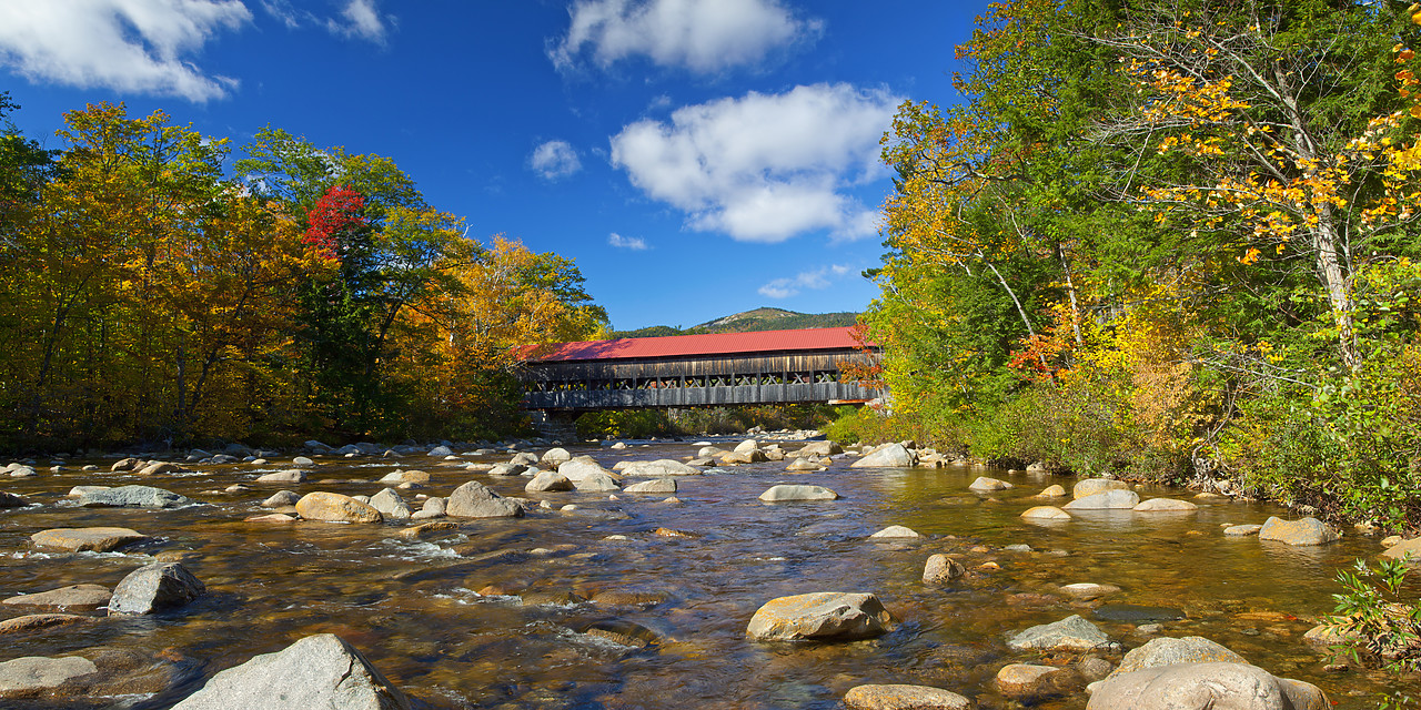 #100432-3 - Albany Covered Bridge in Autumn, White Mountains, New Hampshire, USA