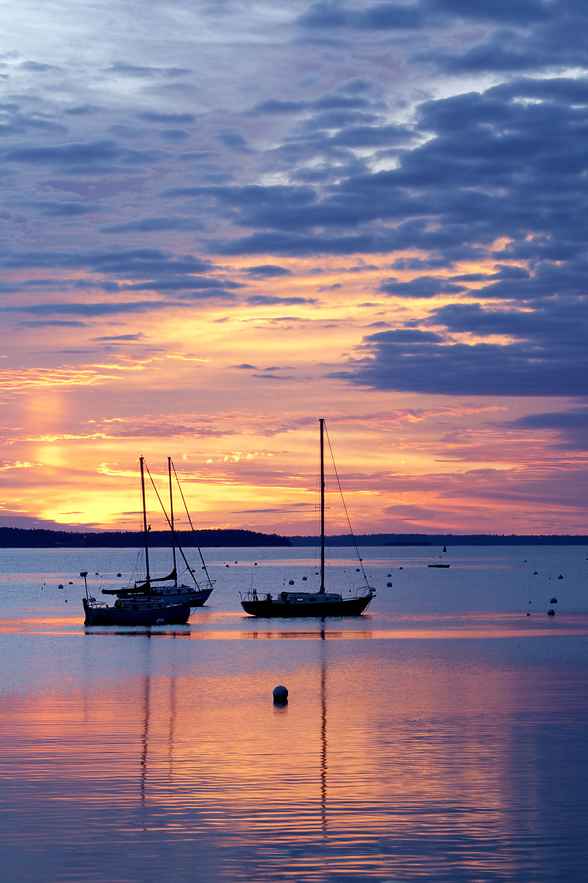 #100450-2 - Camden Harbor at Sunrise, Maines, USA