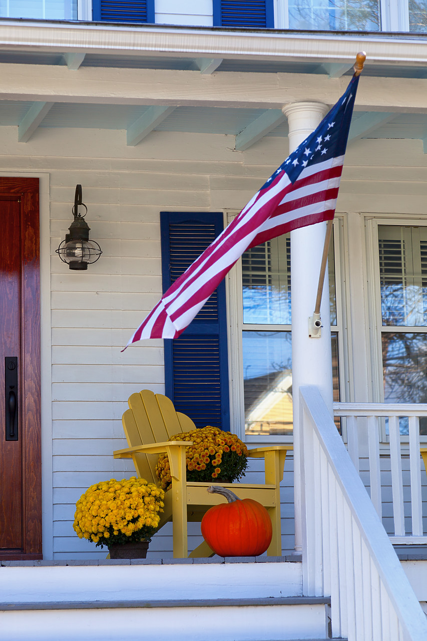 #100471-1 - Porch in Autumn, Portsmouth, New Hampshire, USA