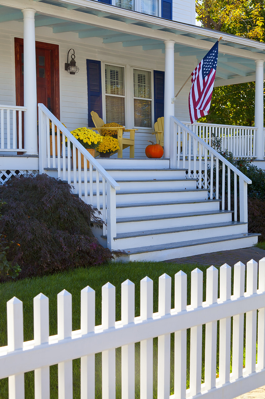 #100473-1 - Porch in Autumn, Portsmouth, New Hampshire, USA