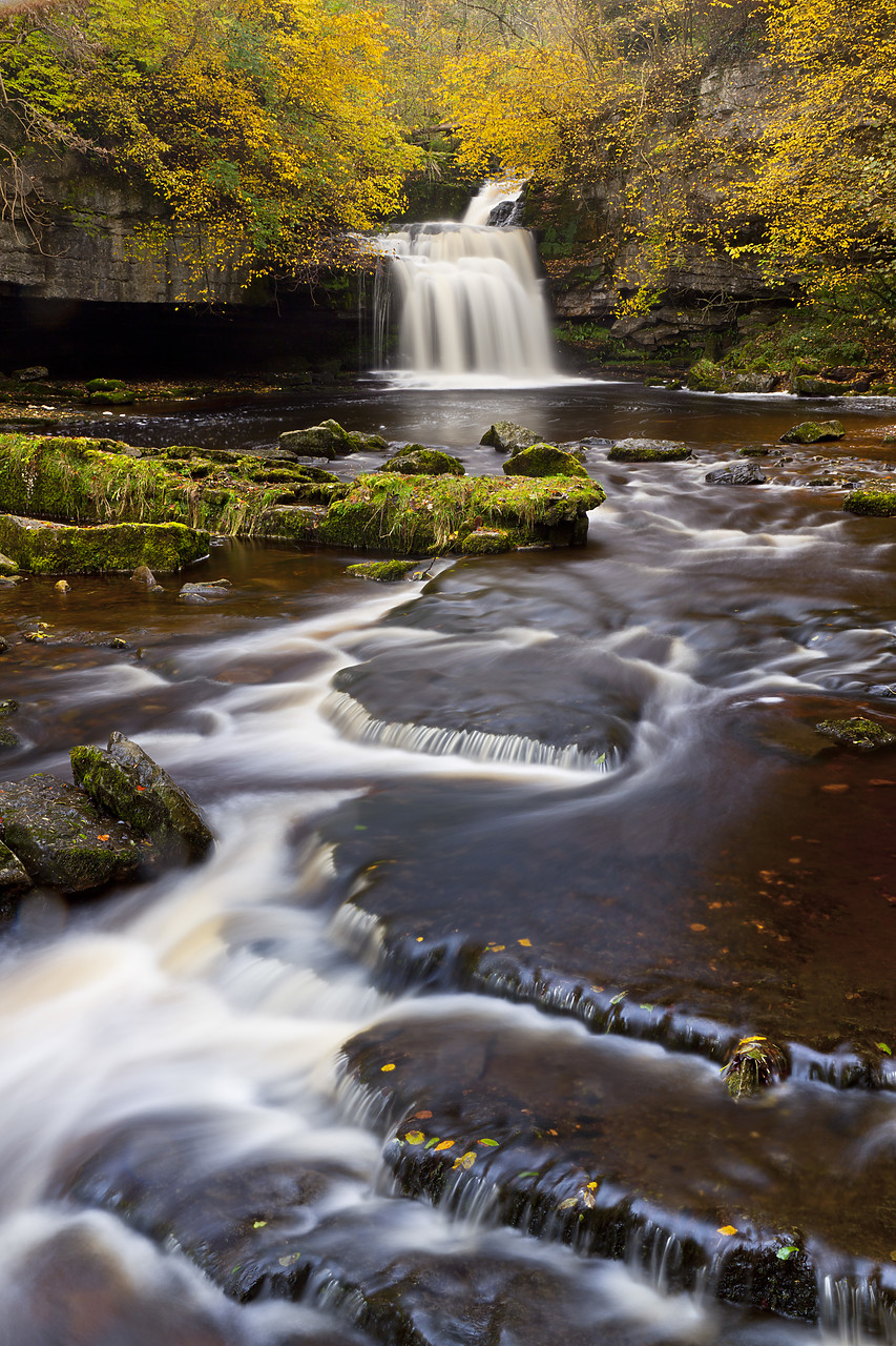 #100547-2 - West Burton Falls in Autumn, Yorkshire Dales National Park, North Yorkshire, England